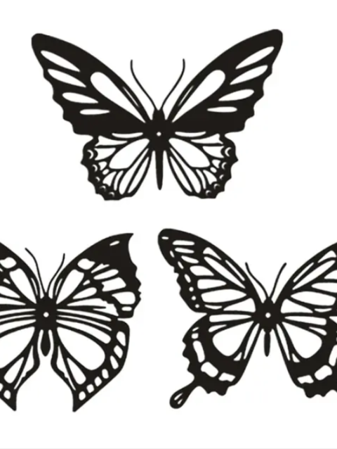 Metal Butterfly Wall Decor Black Butterfly Decor 3Pcs